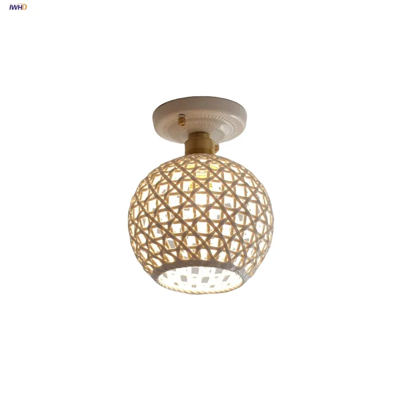 Afralia™ White Ceramic LED Ceiling Light Fixture Nordic Present-day Home Decor Lighting Plafond Lamp