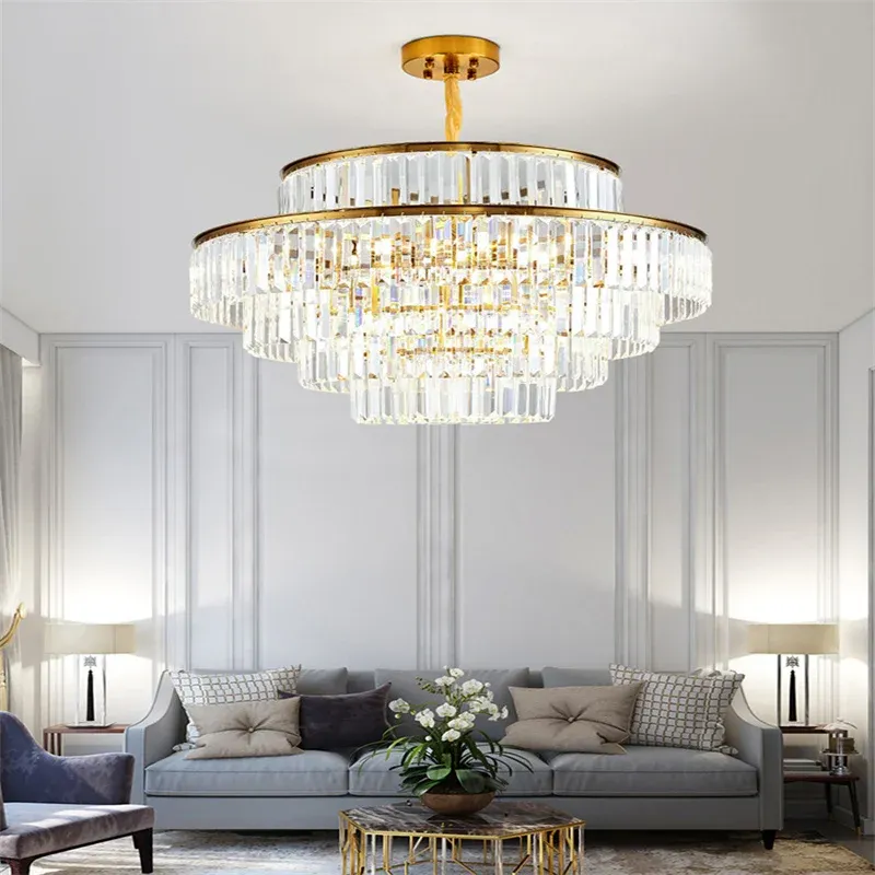 Chandelier Ceiling Light Afralia™ Crystal Luxury Chandelier: Contemporary 5-Layer LED Ceiling Lamp Home Indoor Decor