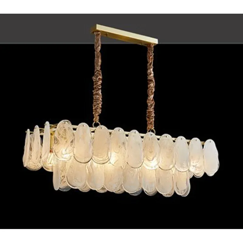 Chandelier Ceiling Light Afralia™ Golden French Modern Glass Chandelier Portable, LED Indoor Decorative Lighting Fixture