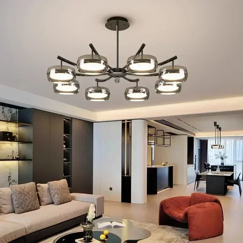 Chandelier Ceiling Light Afralia™ Modern Glass LED Chandelier Home Decor - Hanging Portable Fixture