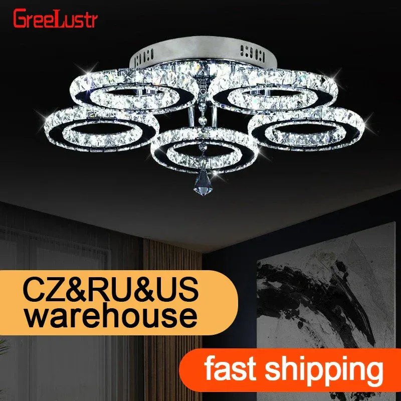 Chandelier Ceiling Light Afralia™ Present-day K9 Crystal LED Chandeliers - Kitchen Home Decor Ceiling Lamps Fixtures