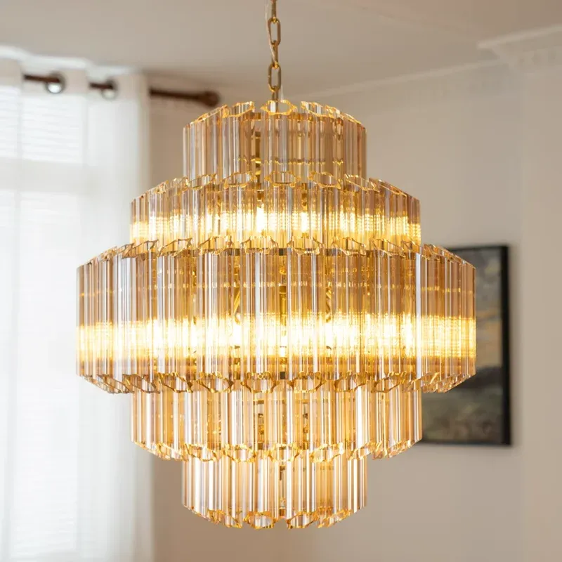 Chandelier Ceiling Light Afralia™ Round Plum Amber Glass Chandelier: Light Luxurious Ceiling Fixture Living Room