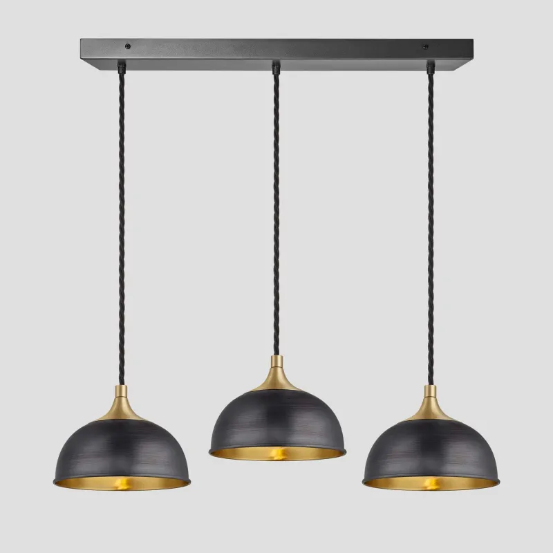 Chelsea Dome 3 Wire Cluster Lights - 8 inch - Pewter & Warm alloy