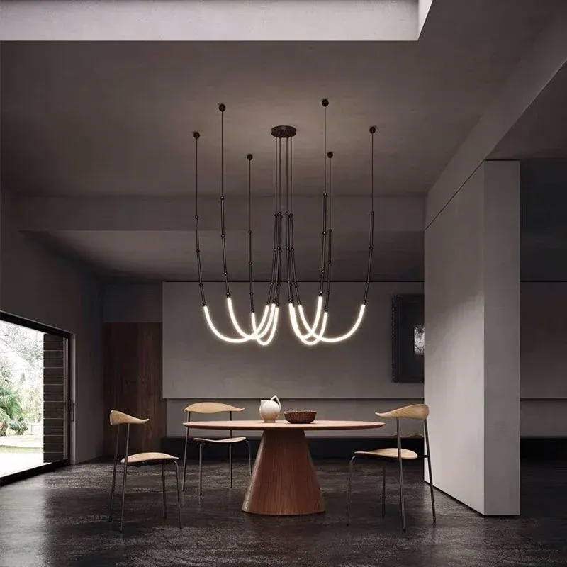 Dimmable LED Afralia™ Contemporary Minimalist Line Chandelier: Nordic Designer Indoor Hanging Lights Fixtures