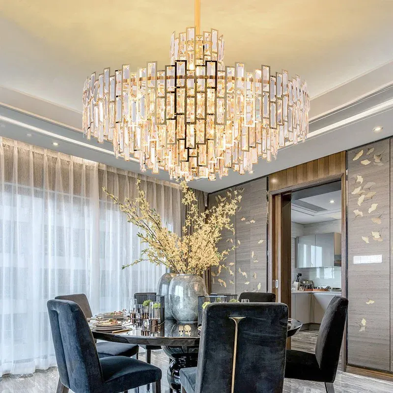 Flush Mount Afralia™ Luxury LED Crystal Chandelier Ceiling Portable Living & Dining Rooms