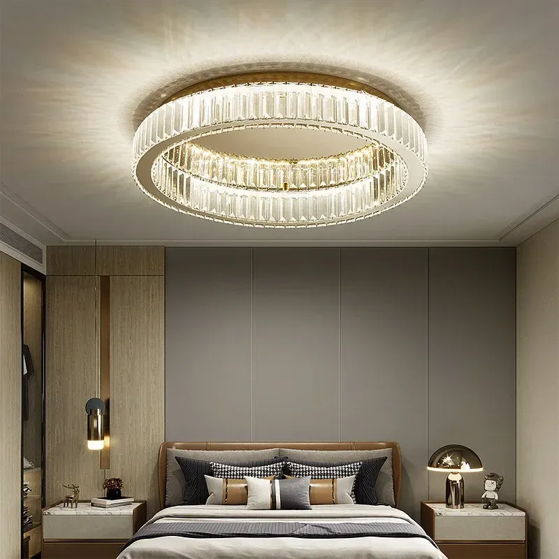 LED Panel Ceiling Light Afralia™ Crystal Circle Chandelier: Contemporary Nordic LED Ceiling Lamp Living Room, Bedroom, S...