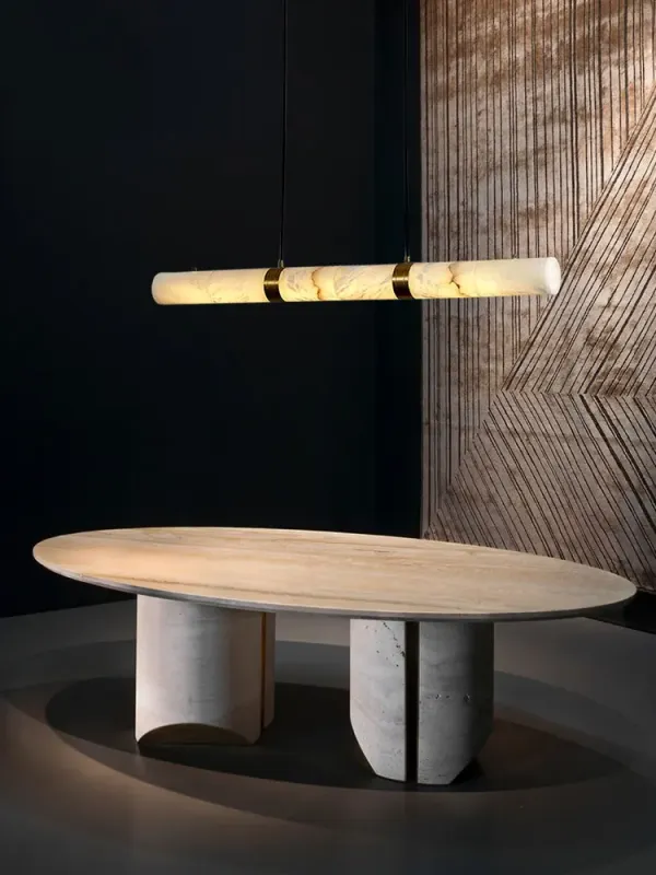 Nordic Marble Stone Chandelier Airy Afralia™ - Alabaster Suspension Ceiling Fixture