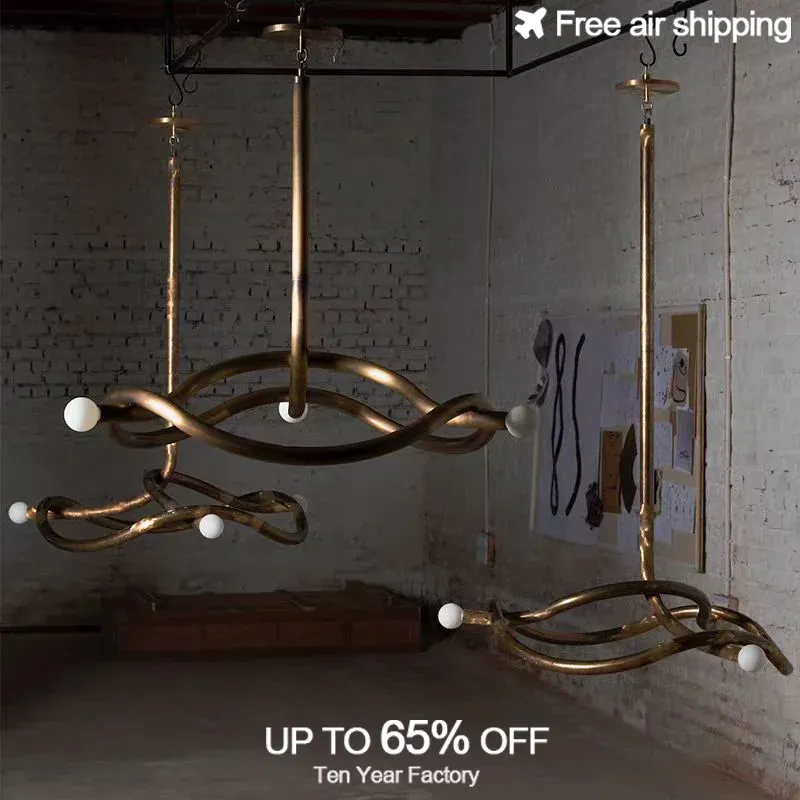 Pendant Cluster Light Afralia™ Brass and Black Chandelier, Dimmable Art Deco Ceiling Portable