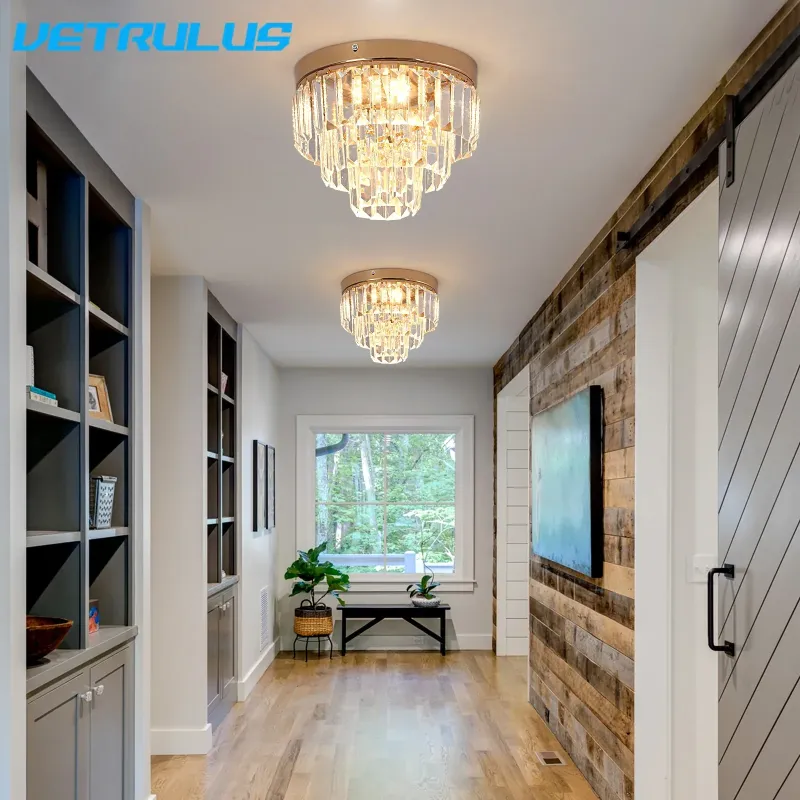 Recessed Downlight Afralia™ Crystal LED Ceiling Chandelier Kitchen Island, Living Room, Dining Room Lighting