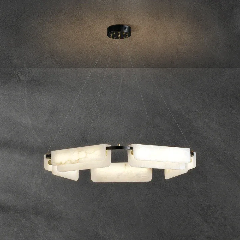 Recessed Downlight Afralia™ Marble LED Ceiling Chandeliers: Scandinavian Simplicity, Dimmable Dining Room Lighting Fixtures