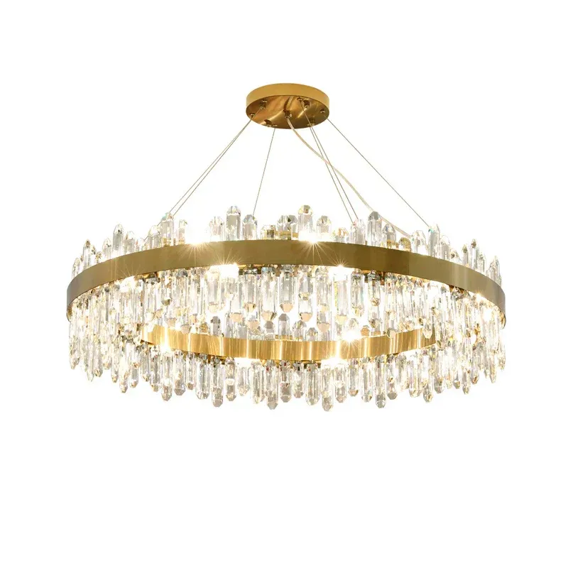 Semi-Flush Mount Light Afralia™ Black/Gold Crystal Chandelier | Modern Oval Round LED Ceiling Portable