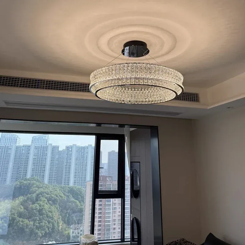 Semi-Flush Mount Light Afralia™ Crystal Ceiling Chandelier Living Dining Bedroom Home Decor - Contemporary Luxury Lighting