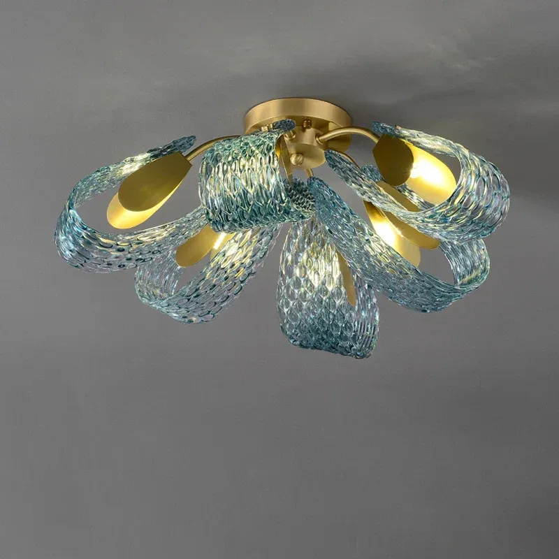 Track Lighting Kit Afralia™ Blue Queen Crystal Glass LED Ceiling Chandelier - Polished Lighting Fixture Living Room
