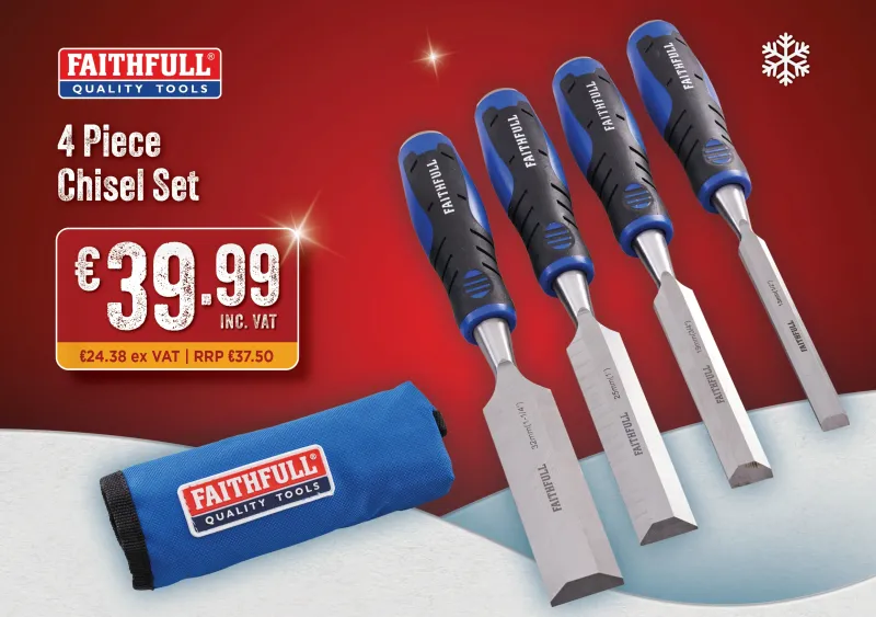 Faithfull 4 Piece Soft Grip Chisel Place - 570717