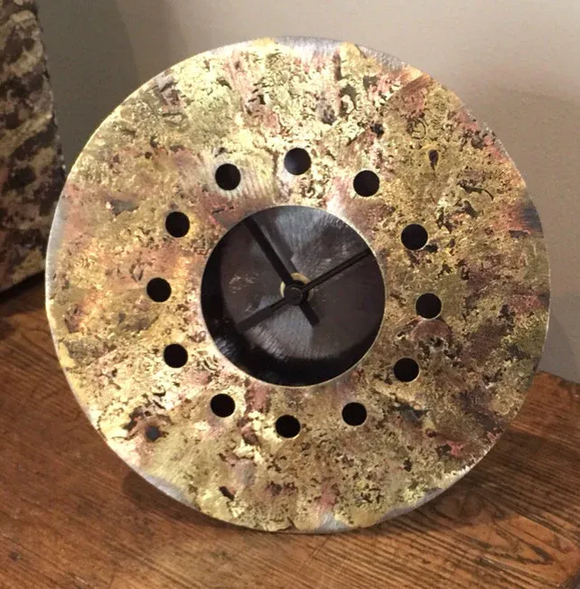 Sweep Second Hand Round Clock (brass/copper face)