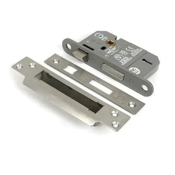 Satin Shiny metal 2½" 5 Lever BS Sash Lock KA