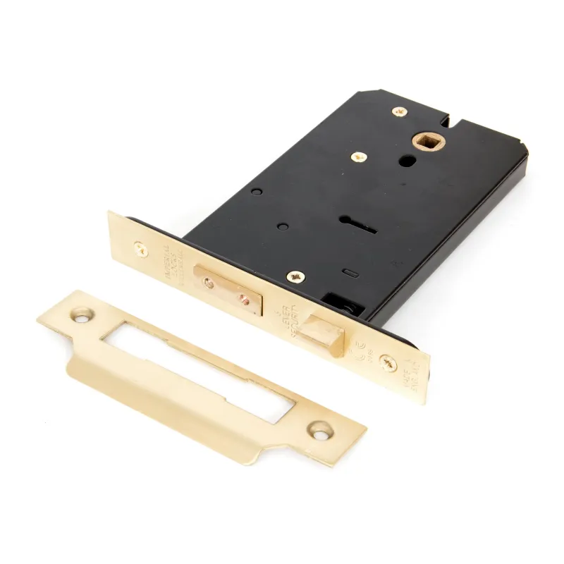 Smooth Brass 6" Horizontal 5 Lever Sash Lock | From Anvil