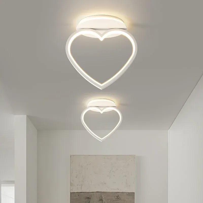 Afralia™ Heart Ceiling Light: Today's Hallway Aisle Entryway Lighting Fixture Emergency Battery