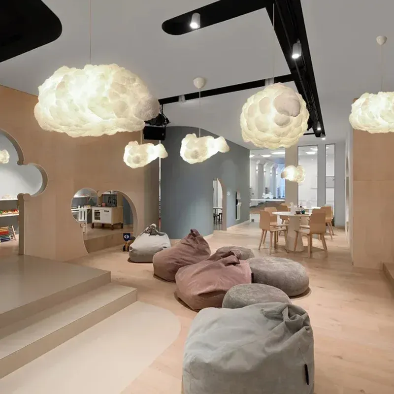 Afralia™ Cloud Chandelier: Modern Ivory Pendant Light Commercial & Residential Spaces