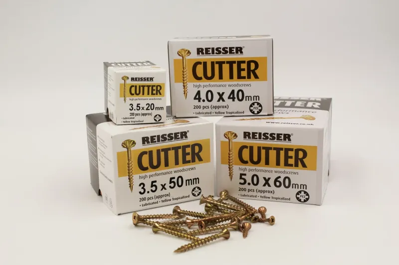 Reisser Cutter Csk Pozi Canary Woodscrew 6.0 x 100mm CP (Box 100)