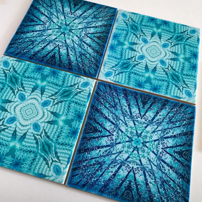 Contemporary Tiles mixed Teals - Mint Sapphire Green Tiles - Beautiful Tile