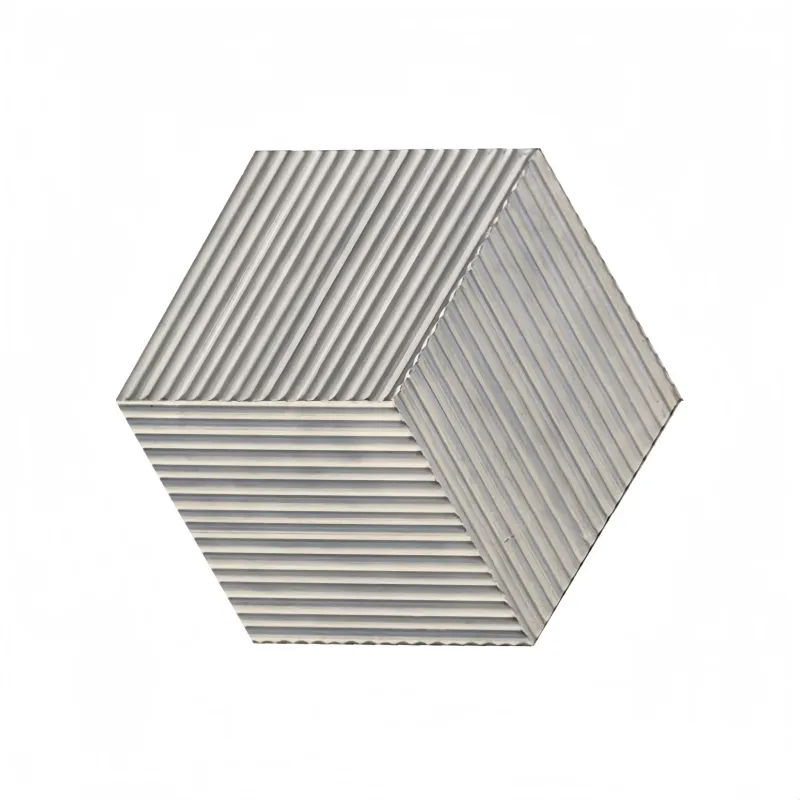 Hexagon Unrefined Stone Marble Tile, 3D Fluted (Set 12)