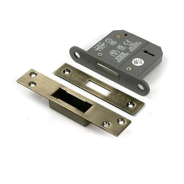 Premium Security Rated Aged Warm alloy 3" 5 Lever BS Dead Lock