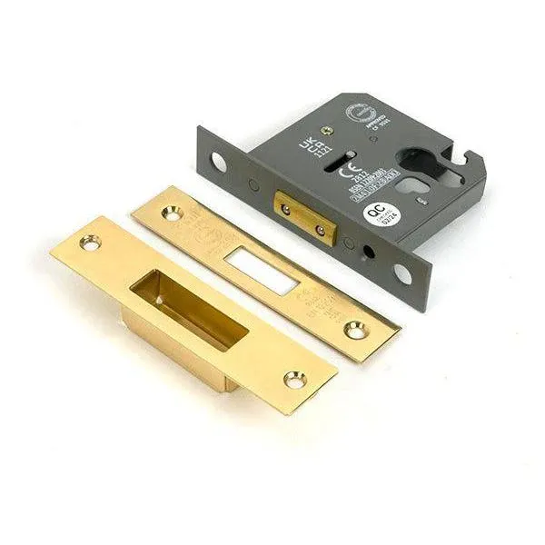 Reflective Brass 3" Euro Profile Dead Lock 2 Keys