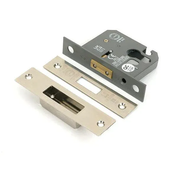 Smooth Nickel 2½" Euro Profile Dead Lock Front Door Security