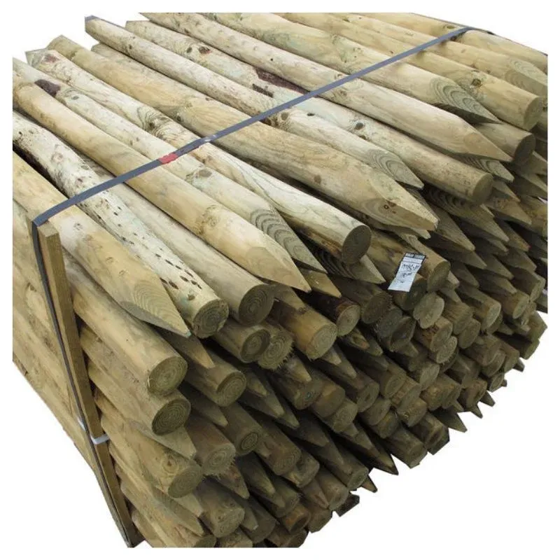 5ft Portable Round Farmers Fence Post Peeled Tanalized Post - 2" - 3"