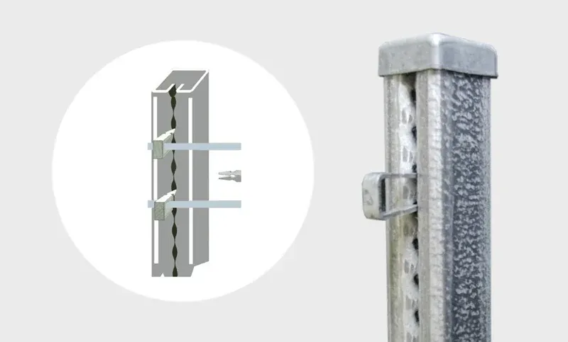 Galvanized Steel Staple Lock Fence Post – Heavy-Duty Alloy Post Secure Locking Mechanism