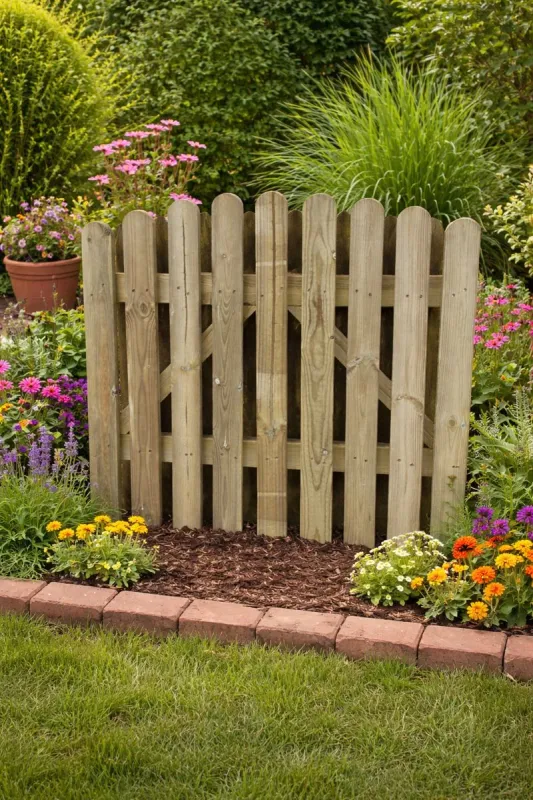 Timber Garden Arch Picket Gate Pedestrian Gate Wooden Pressure Treated 4ft 120cm,Wooden Garden gate, Garden Gates Wooden, ...