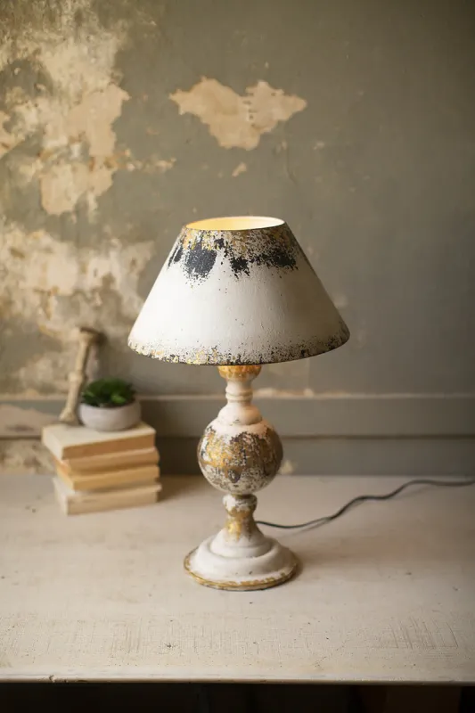 Table lamp metal base & alloy shade