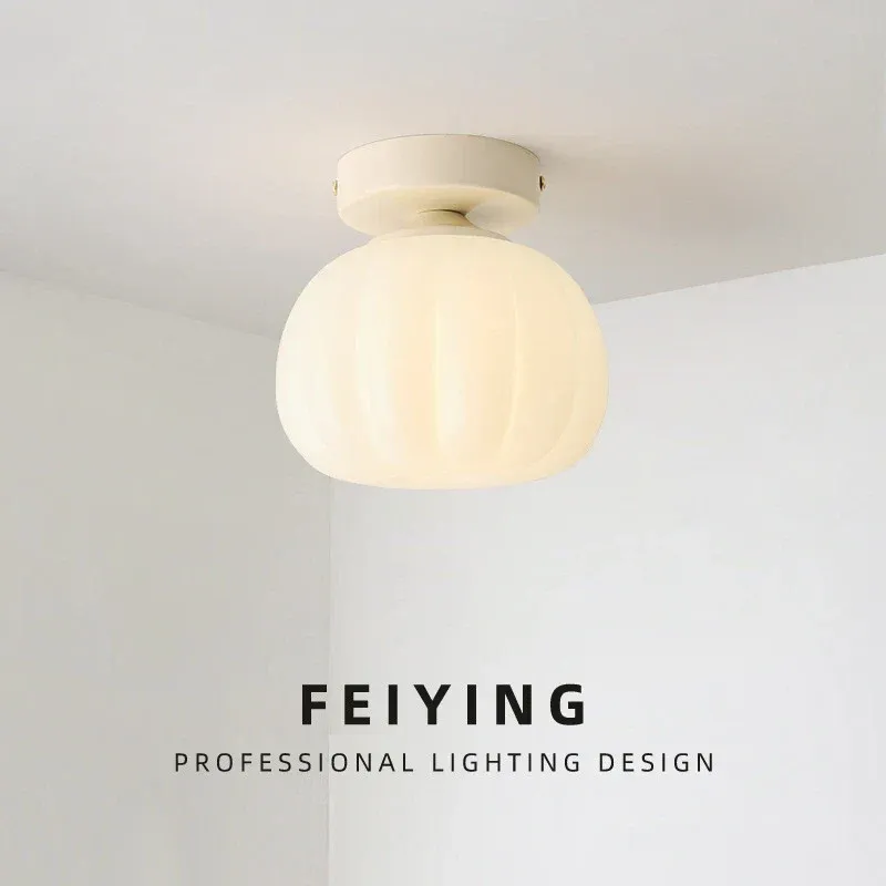 Battery Operated Afralia™ Nordic White Pumpkin Ball LED Ceiling Portable Home Decor and Lighting