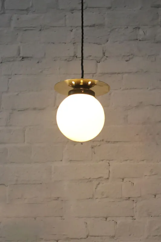 Glass Ball Warm alloy Disc Pendant Light