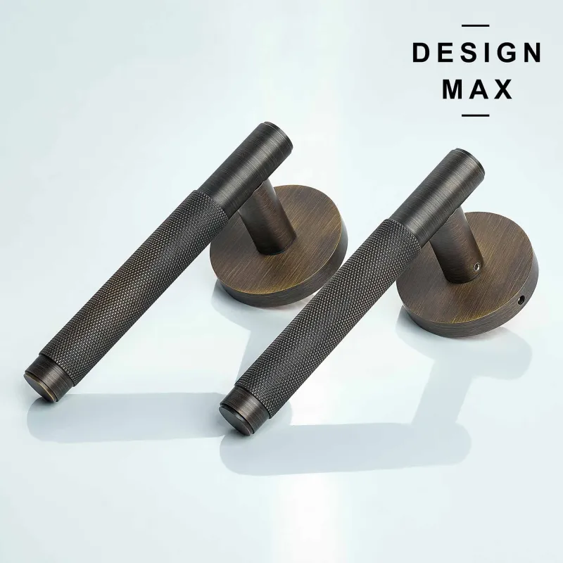 Antique Warm alloy Knurled Interior Door Set - Lever Door Handle (Keyed Alike)