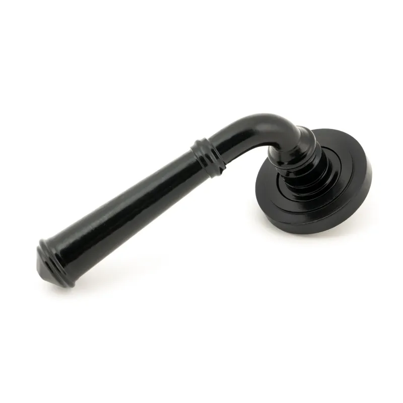 Black Regency Lever on Rose Adjust (Art Deco) - Unsprung | From Anvil