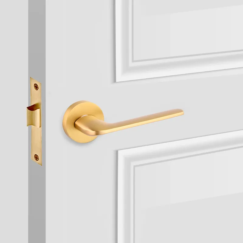 Deadbolt Lock Elegant Smooth Edge Interior Door Adjust - Lever Door Handle