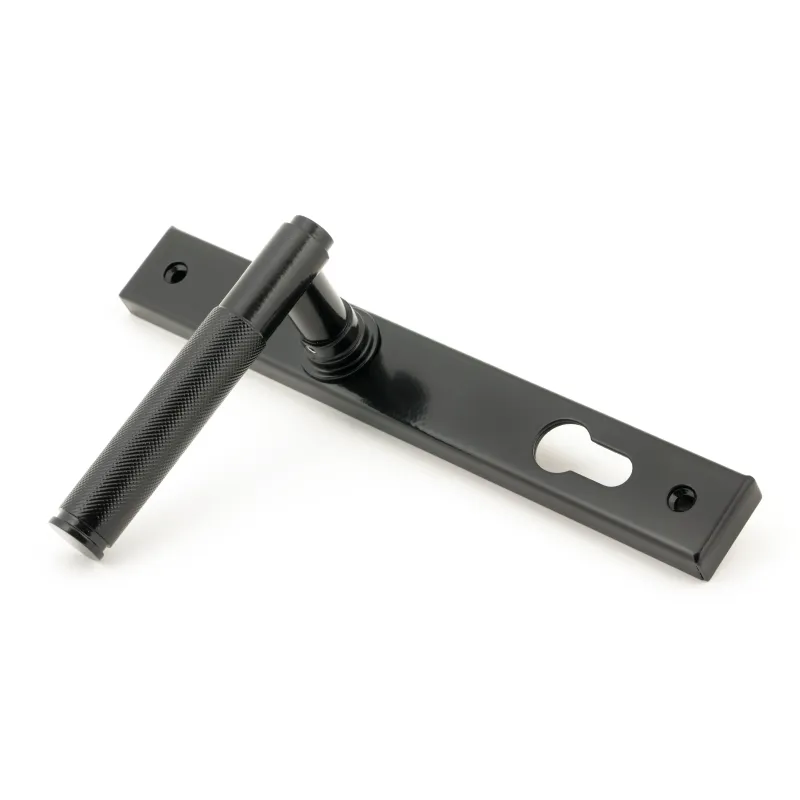 Ebony Brompton Slimline Lever Espag. Lock Set | From Anvil