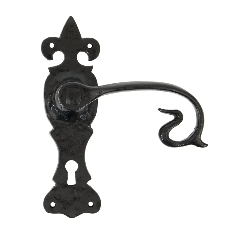 Ebony Curly Lever Lock Set | From Anvil