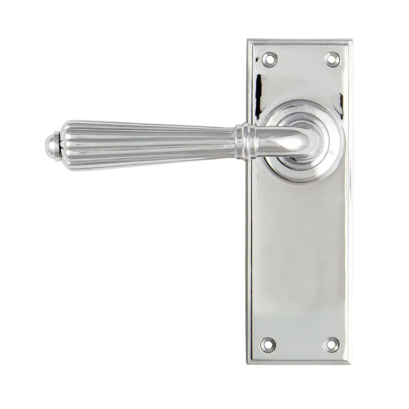 Glossy Chrome Hinton Lever Latch Set | From Anvil