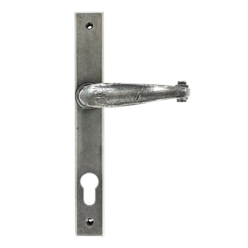Lever Handle Pewter Cottage Slimline Lever Espag. Lock Adjust | From Anvil