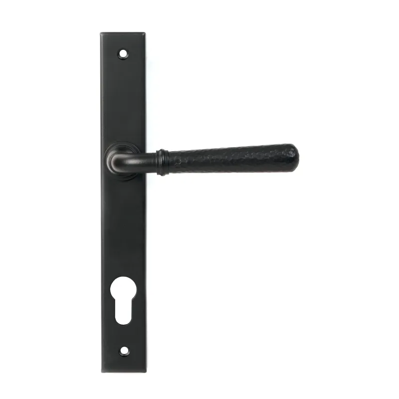Matt Black Hammered Newbury Slimline Espag. Lock Place | From Anvil