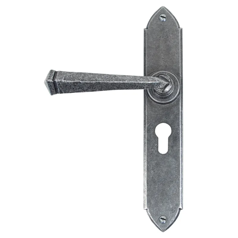 Pewter Gothic Lever Euro Lock Adjust | From Anvil