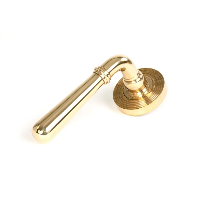 Polished Brass Newbury Lever on Rose Adjust (Beehive) | From Anvil