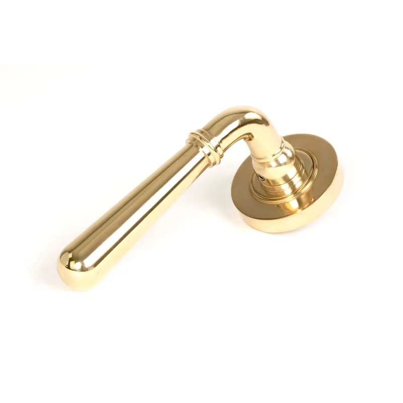 Polished Brass Newbury Lever on Rose Place (Plain) | From Anvil