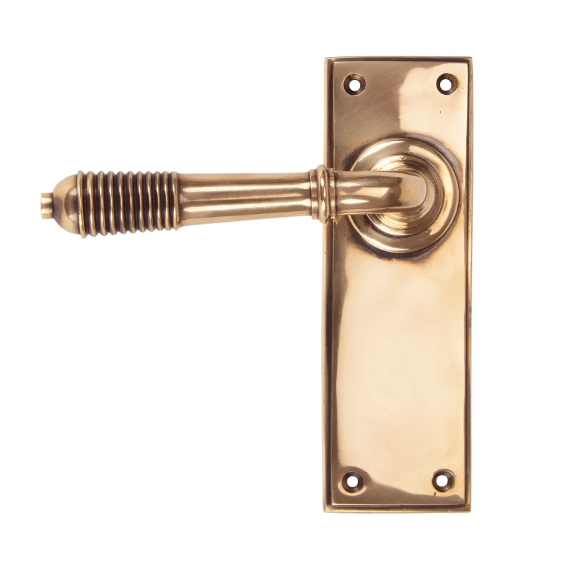 Polished Bronze Reeded Lever Latch Adjust | From Anvil