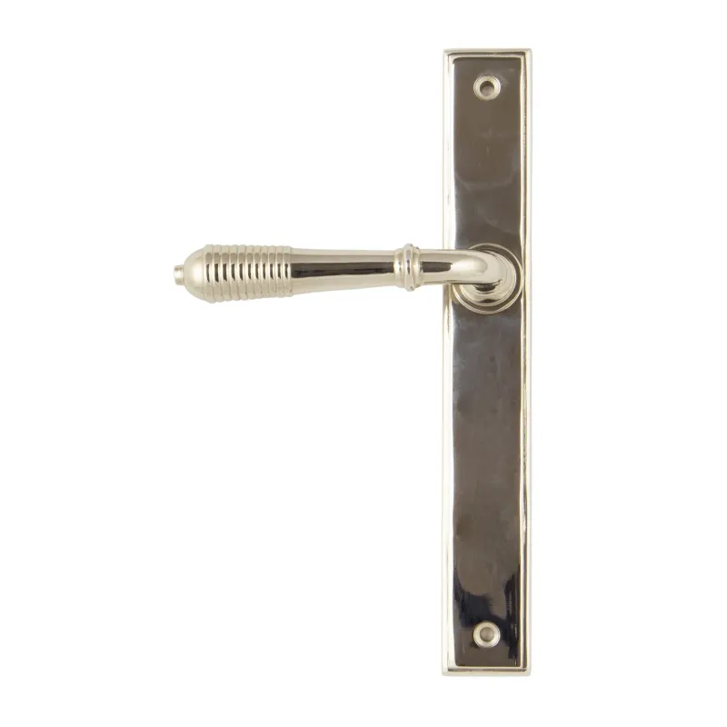Polished Nickel Reeded Slimline Lever Latch Place | From Anvil