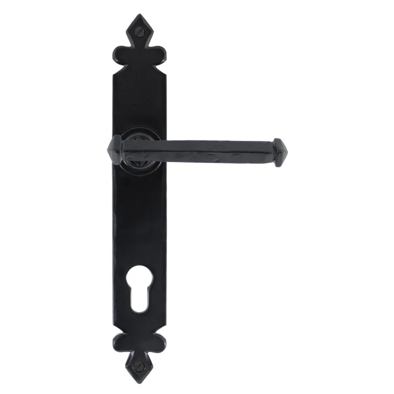 Smart Lock Black Tudor Lever Espag. Lock Adjust | From Anvil