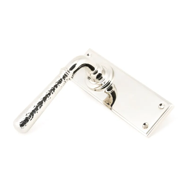 Smooth Nickel Hammered Newbury Lever Latch Set | From Anvil 2 Keys